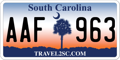 SC license plate AAF963