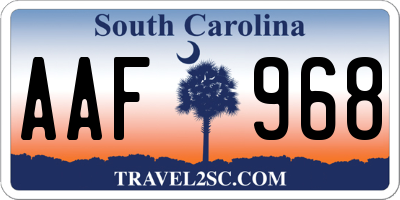 SC license plate AAF968