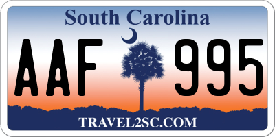 SC license plate AAF995