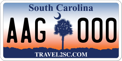 SC license plate AAG000