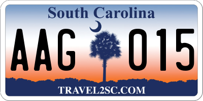 SC license plate AAG015