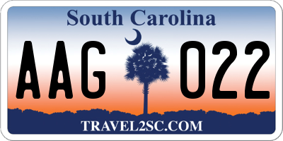 SC license plate AAG022