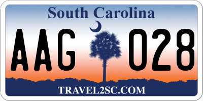 SC license plate AAG028