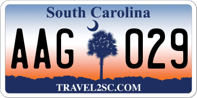 SC license plate AAG029