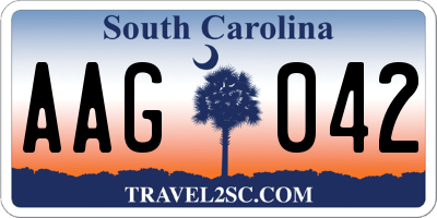 SC license plate AAG042