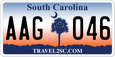SC license plate AAG046