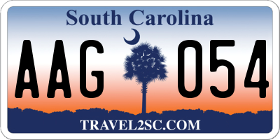 SC license plate AAG054