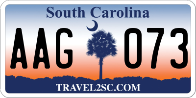 SC license plate AAG073