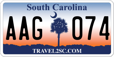 SC license plate AAG074