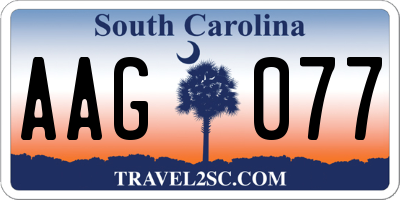 SC license plate AAG077