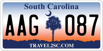 SC license plate AAG087