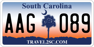 SC license plate AAG089