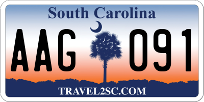 SC license plate AAG091