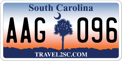 SC license plate AAG096