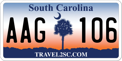 SC license plate AAG106