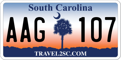 SC license plate AAG107