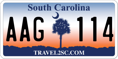 SC license plate AAG114