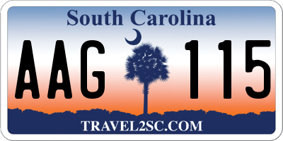 SC license plate AAG115