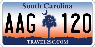 SC license plate AAG120