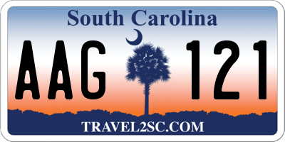 SC license plate AAG121