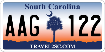 SC license plate AAG122