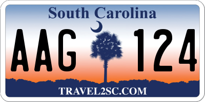 SC license plate AAG124