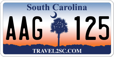 SC license plate AAG125