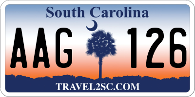 SC license plate AAG126