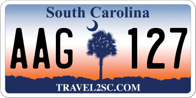 SC license plate AAG127