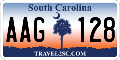 SC license plate AAG128