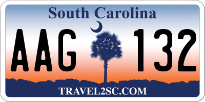 SC license plate AAG132