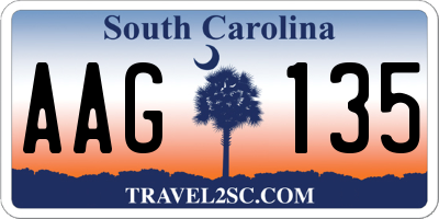 SC license plate AAG135