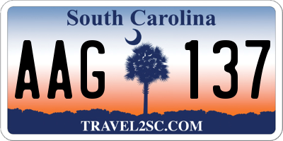 SC license plate AAG137