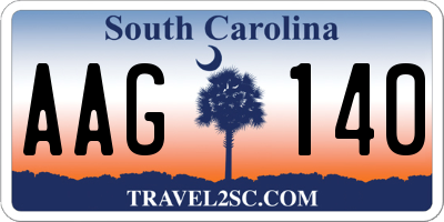 SC license plate AAG140