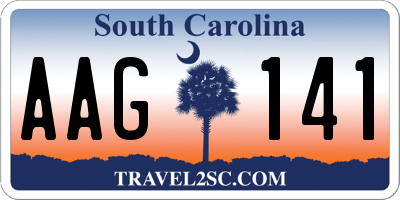 SC license plate AAG141