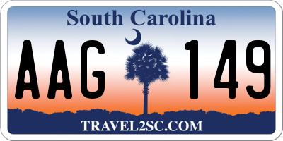 SC license plate AAG149