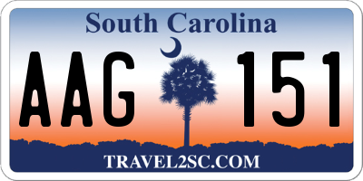 SC license plate AAG151