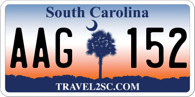 SC license plate AAG152