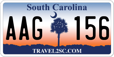 SC license plate AAG156