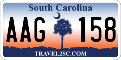 SC license plate AAG158