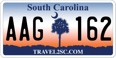 SC license plate AAG162