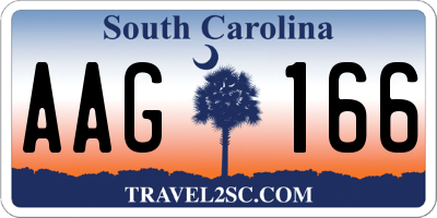 SC license plate AAG166