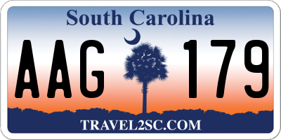 SC license plate AAG179