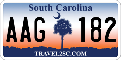 SC license plate AAG182