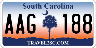 SC license plate AAG188