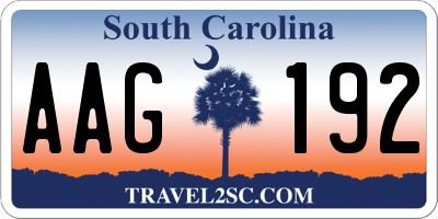 SC license plate AAG192