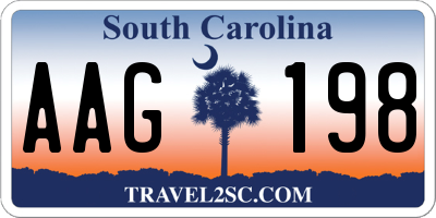 SC license plate AAG198