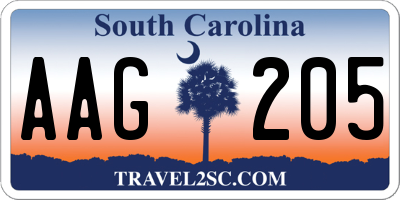 SC license plate AAG205