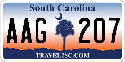 SC license plate AAG207