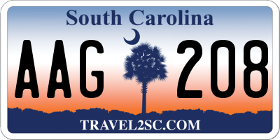 SC license plate AAG208